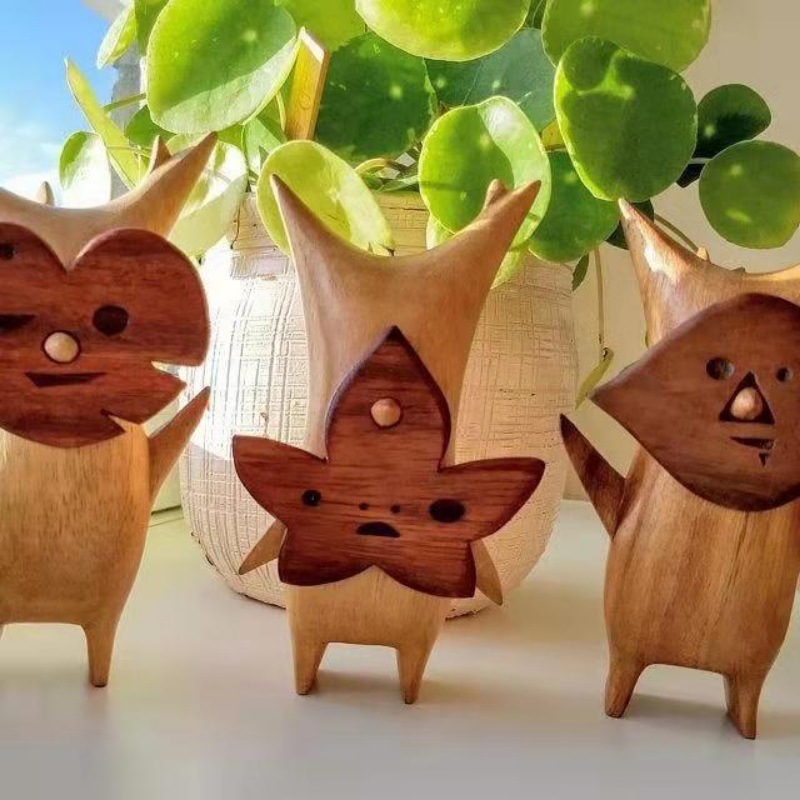 Woodworking Resin - 1/2/3szt Drewniana statuetka Korok Dekoracja domu